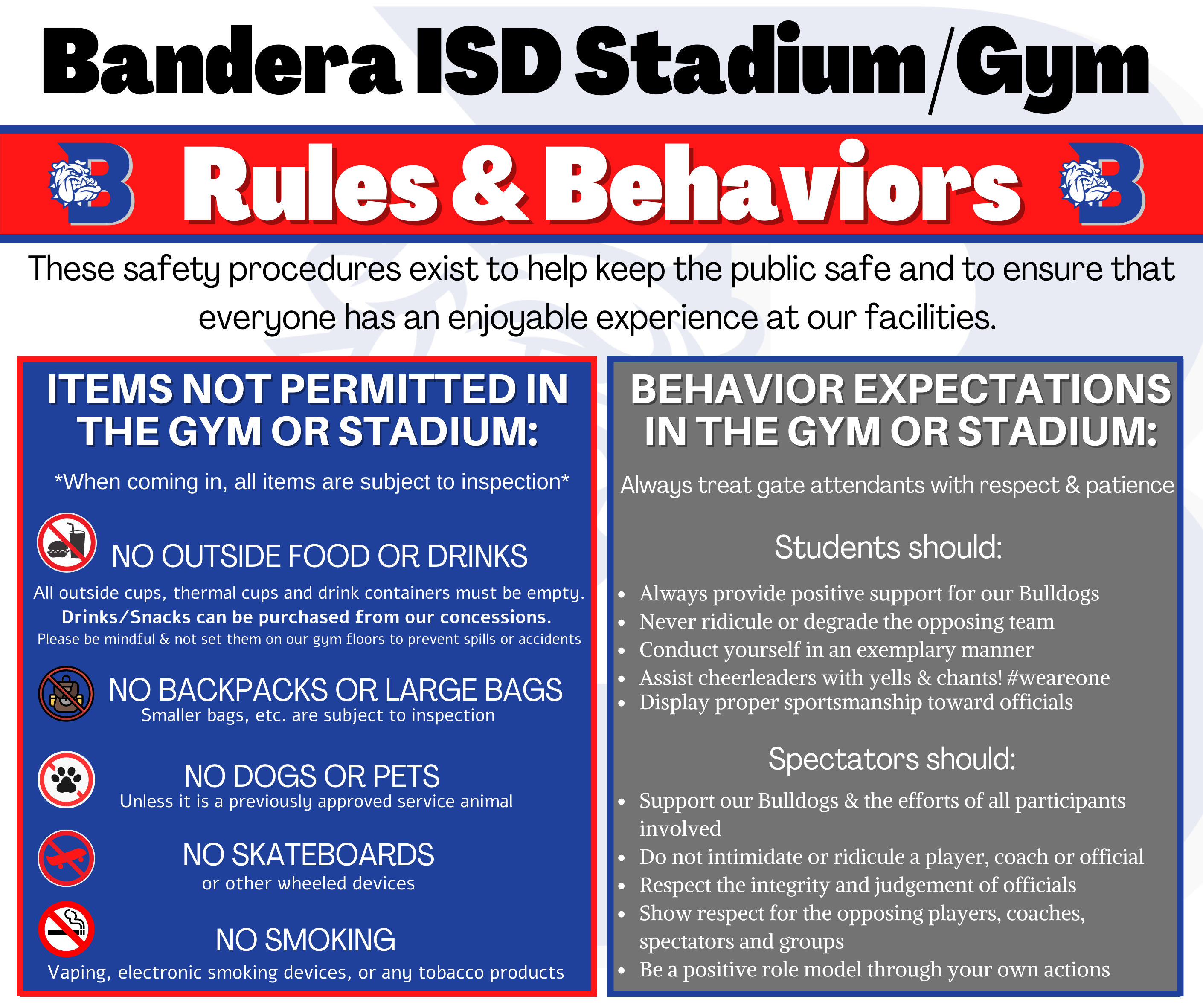 Stadium rules